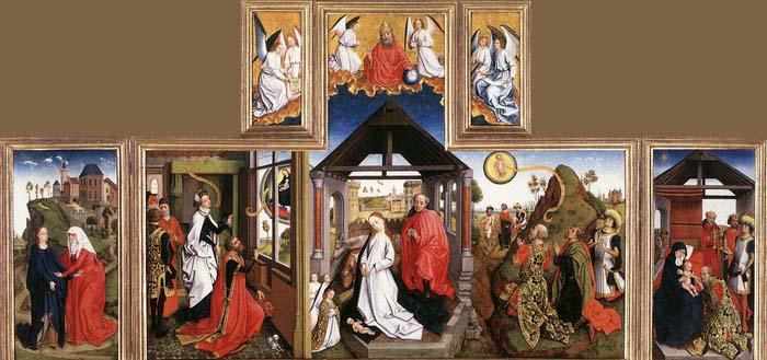 unknow artist Nativity Triptych oil painting image